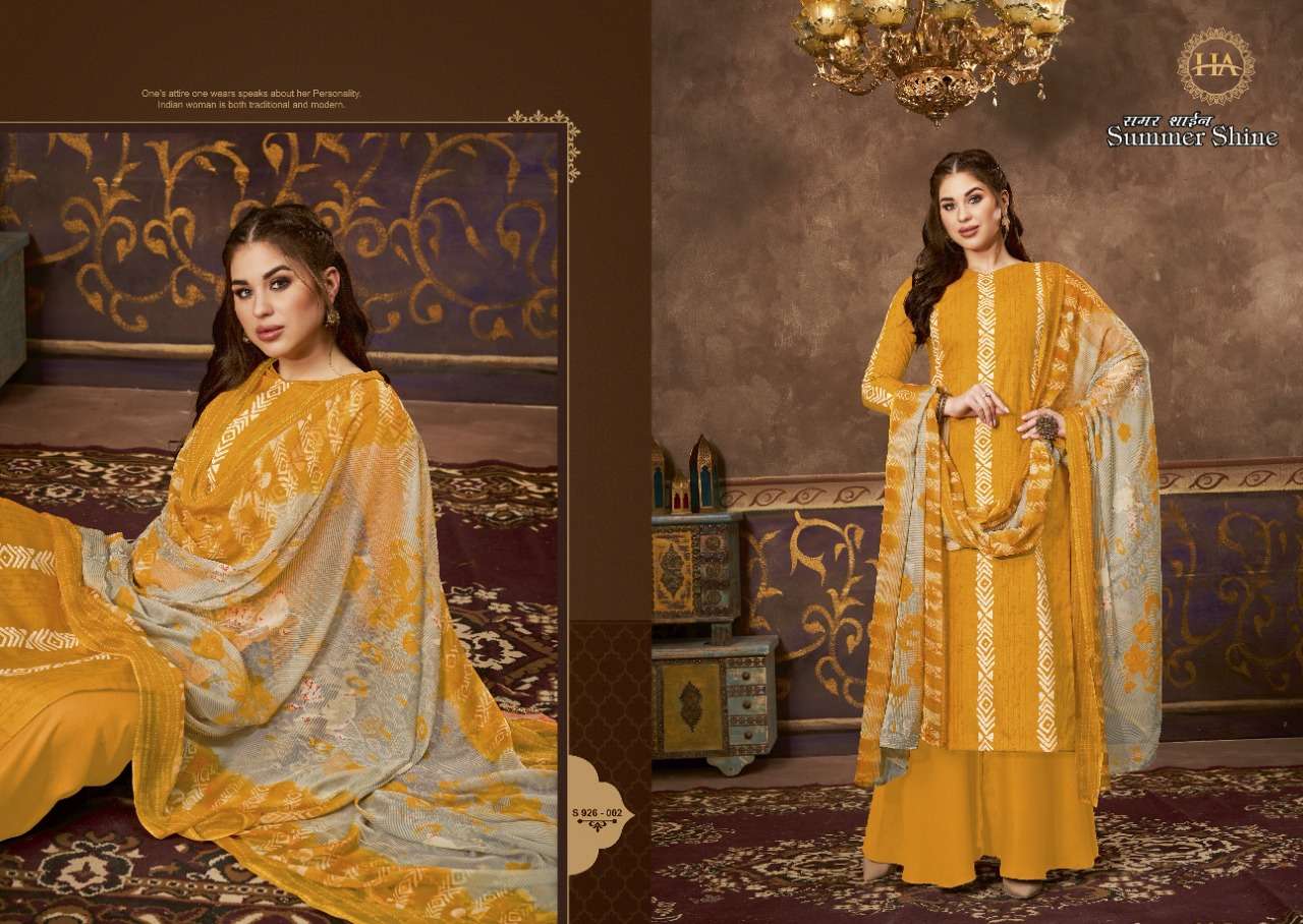 Harshit Summer Shine Catalog Pure Cotton Designer Wear Women Dress Materials