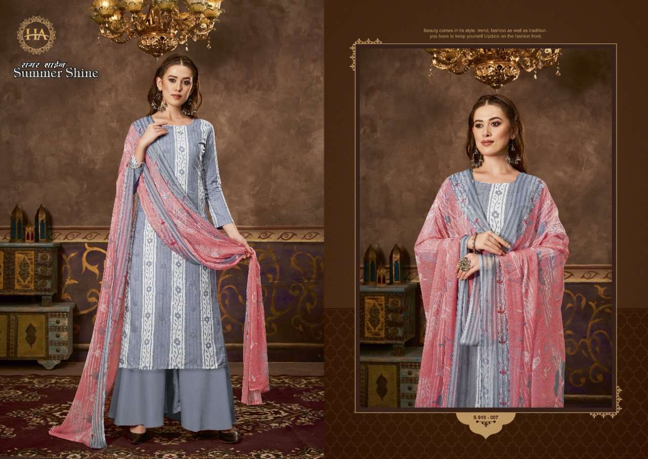 Harshit Summer Shine Catalog Pure Cotton Designer Wear Women Dress Materials