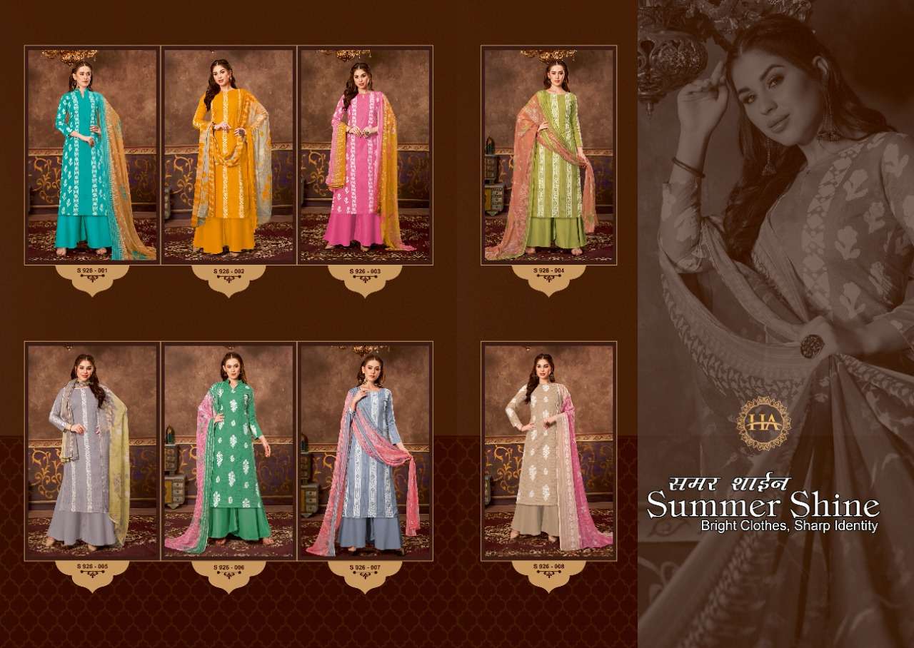 Harshit Summer Shine Catalog Pure Cotton Designer Wear Women Dress Materials