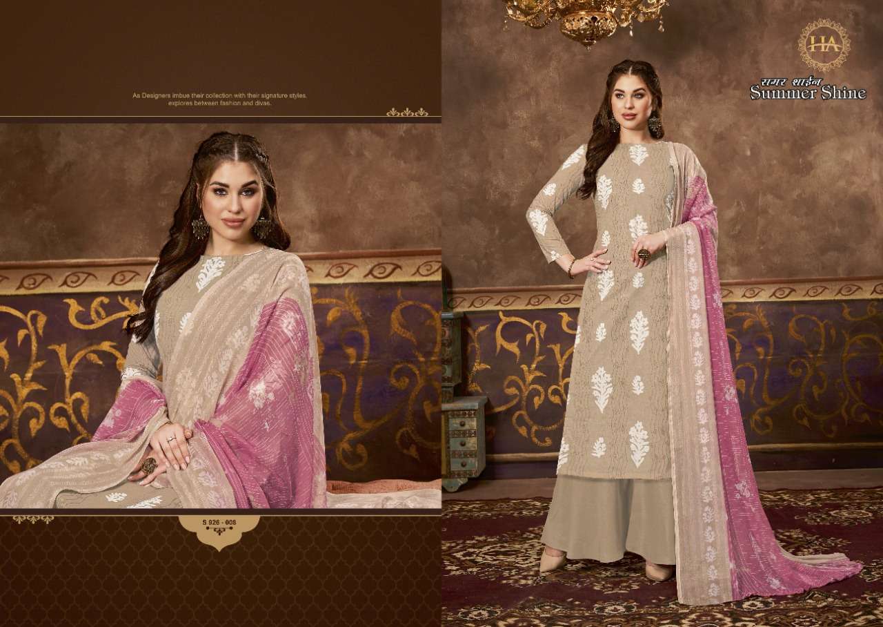 Harshit Summer Shine Catalog Pure Cotton Designer Wear Women Dress Materials