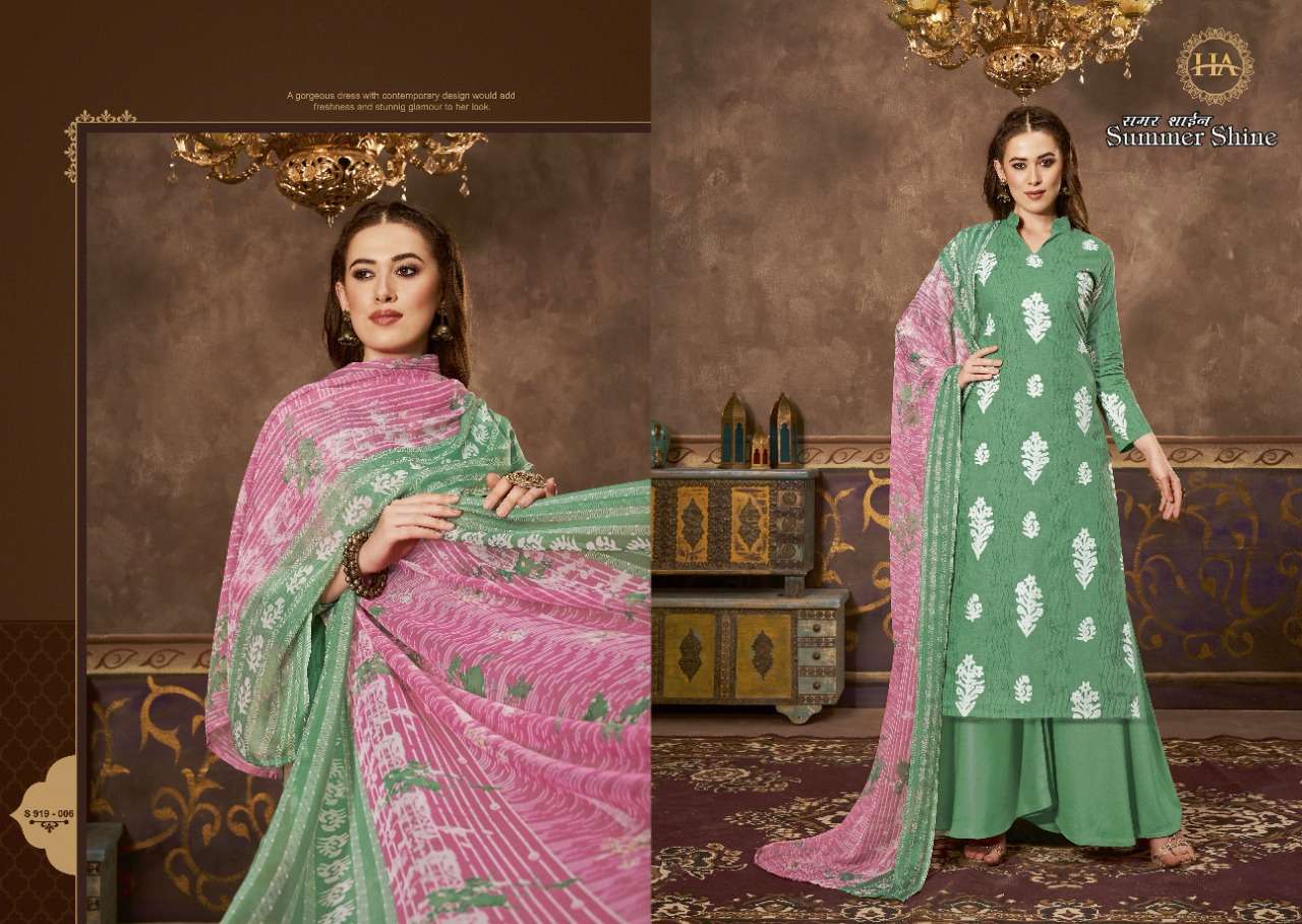 Harshit Summer Shine Catalog Pure Cotton Designer Wear Women Dress Materials