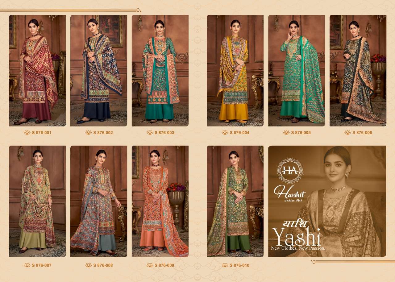 Harshit Yashi Catalog Party Wear Jam Cotton Unstitched Dress Material