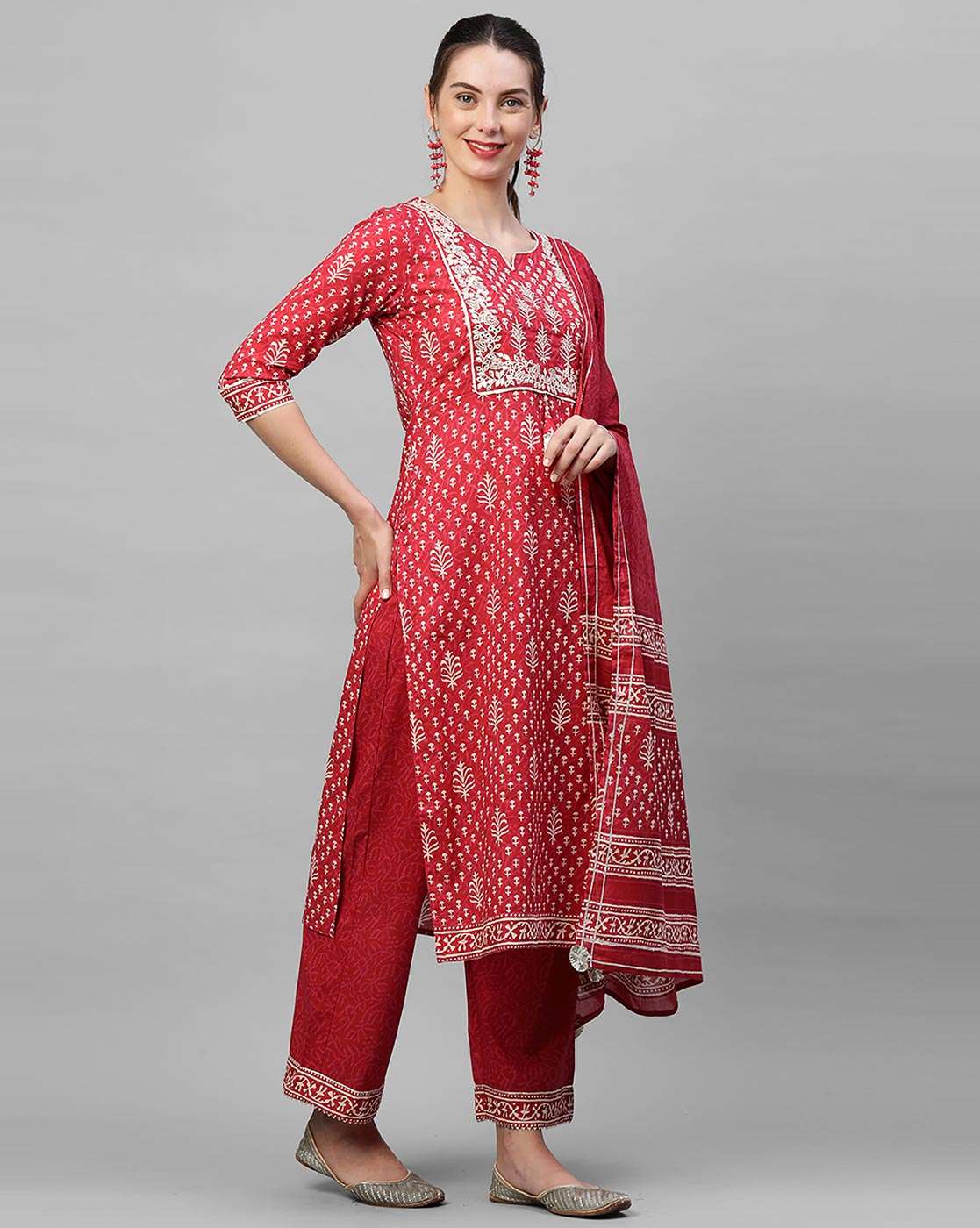 Indo Era 48 catalog  Designer Cotton Ready-made Top Bottom with  Dupatta 