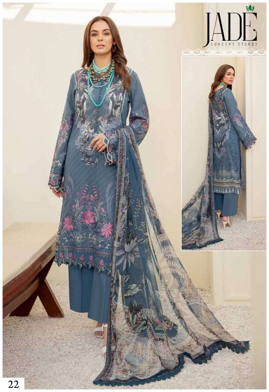 Jade Firdous Urbane Luxury Festive Lawn Vol 3 Catalog Daily Wear Lawn Cotton Dress Materials