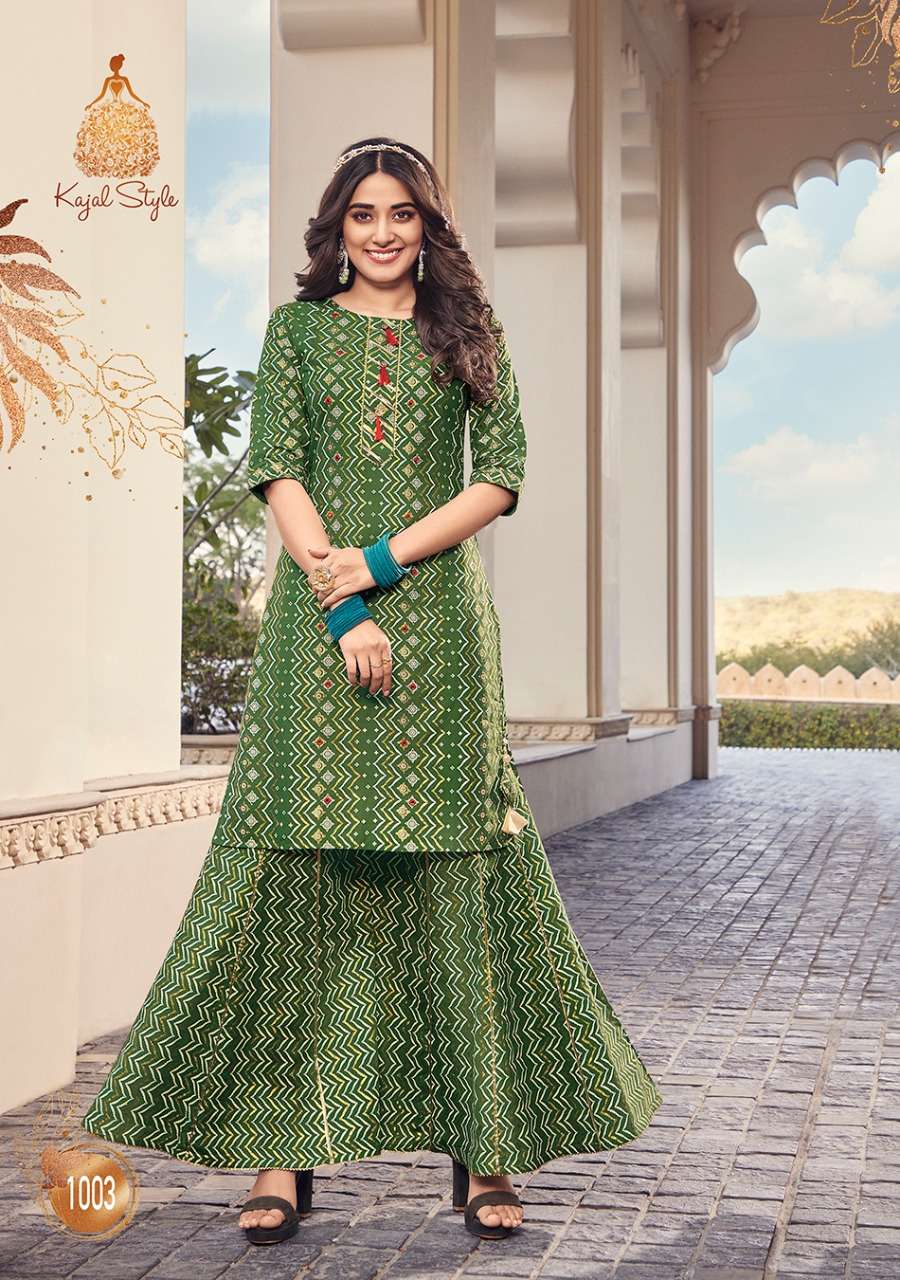 Kajal Style Lavish Vol 1 catalog Designer  Cotton Kurtis With Sharara 