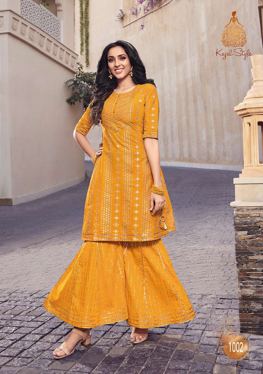 Kajal Style Lavish Vol 1 catalog Designer  Cotton Kurtis With Sharara 
