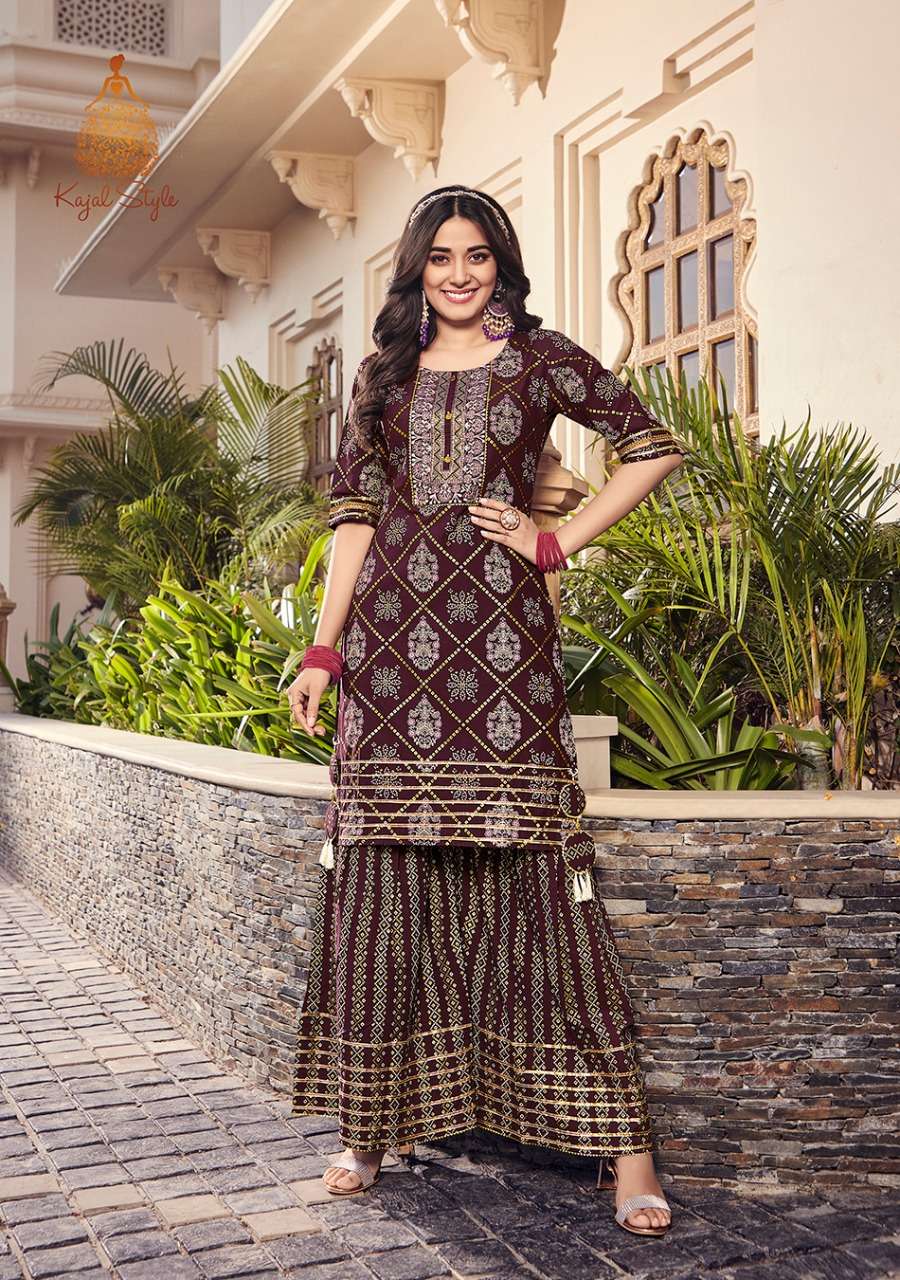 Kajal Style Lavish Vol 1 catalog Designer  Cotton Kurtis With Sharara 