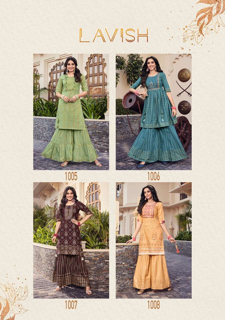 Kajal Style Lavish Vol 1 catalog Designer  Cotton Kurtis With Sharara 