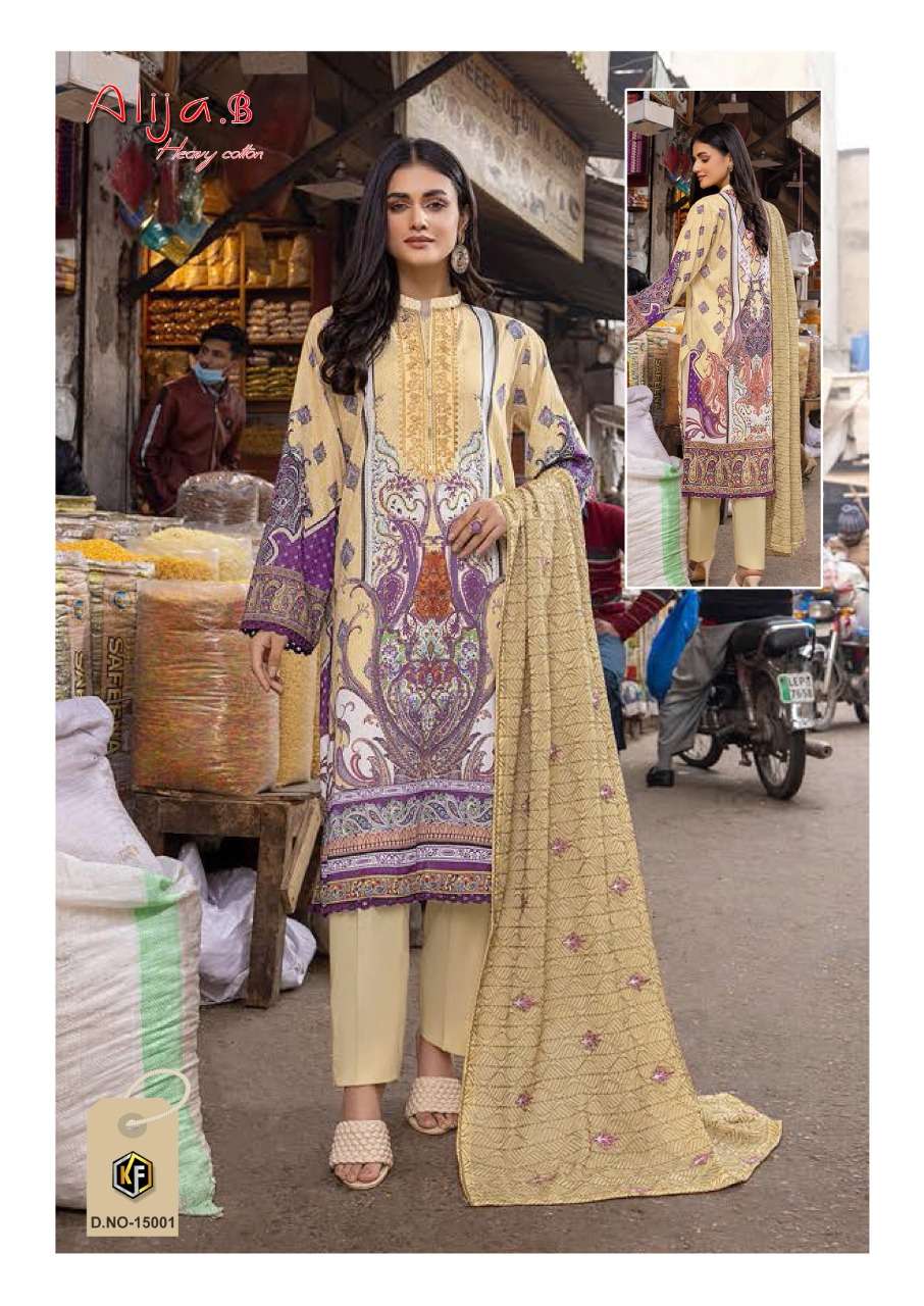 Keval Alija B vol 15 Catalog Heavy Cotton Karachi Dress Material 