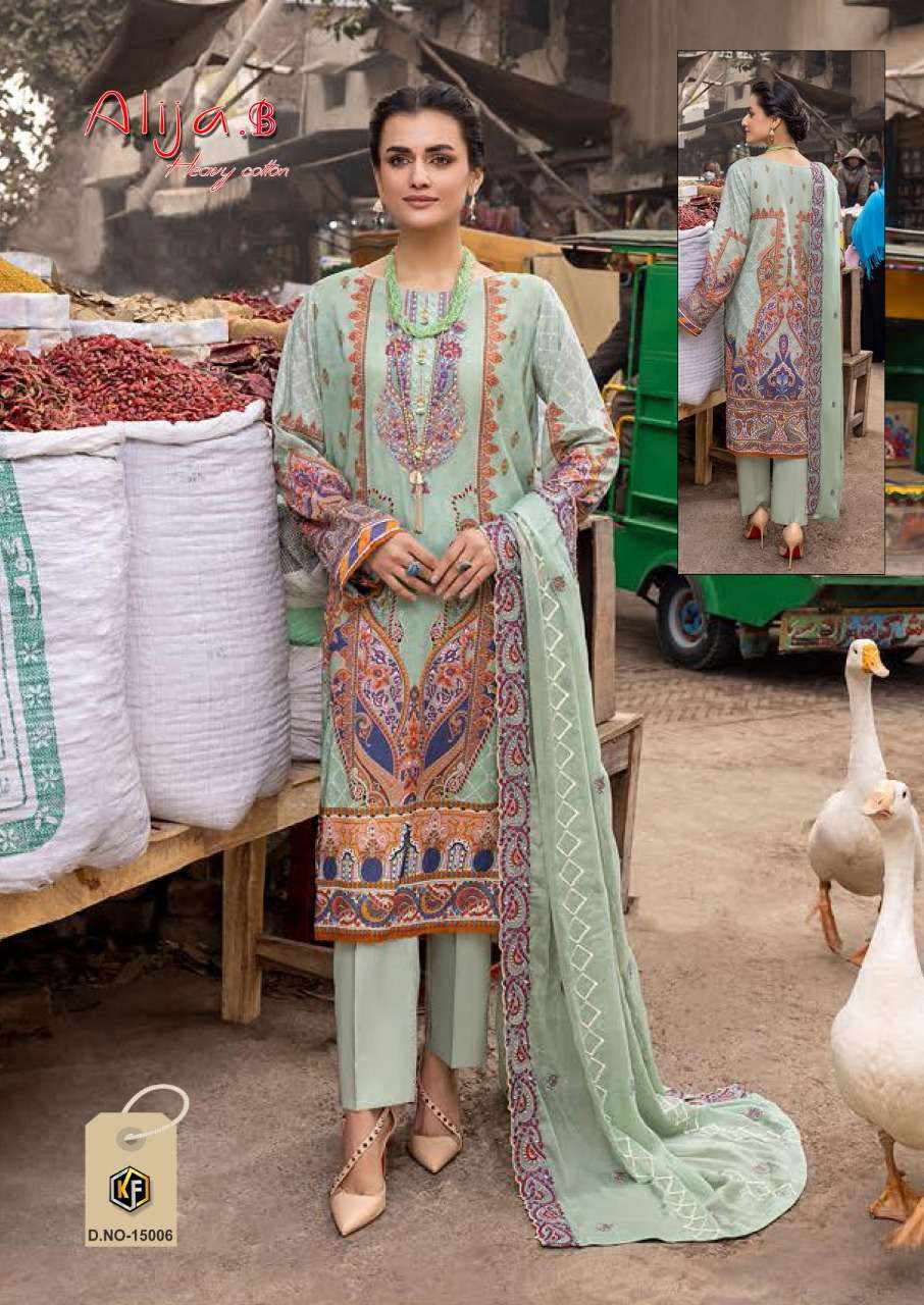 Keval Alija B vol 15 Catalog Heavy Cotton Karachi Dress Material 