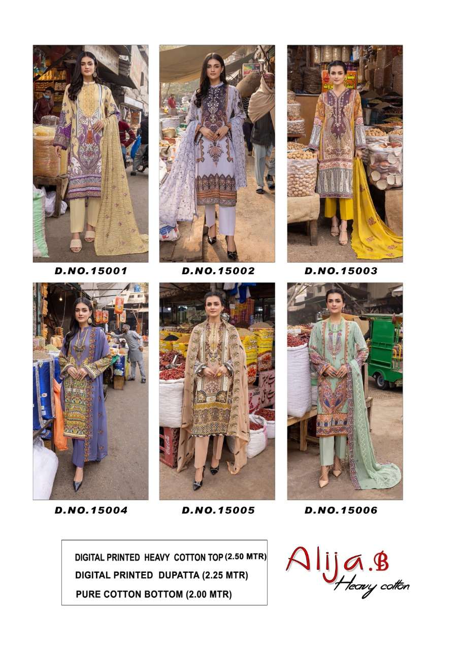 Keval Alija B vol 15 Catalog Heavy Cotton Karachi Dress Material 