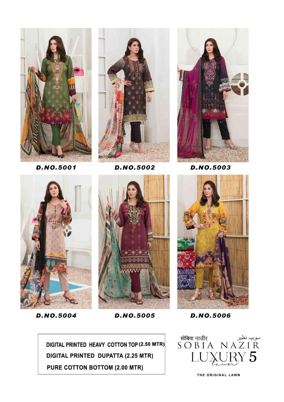 Keval Sobia Nazir Luxury Vol 5 Catalog Karachi Cotton Dress Materials