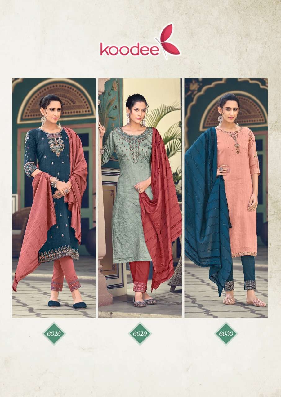 Koodee Anupama Vol 1 Catalog Festive Wear Readymade Top Bottom With Dupatta 