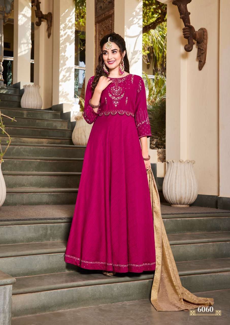 Koodee Sundra Vol 1 catalog  Festival ware Viscose Designer Anarkali Kurtis With Dupatta 