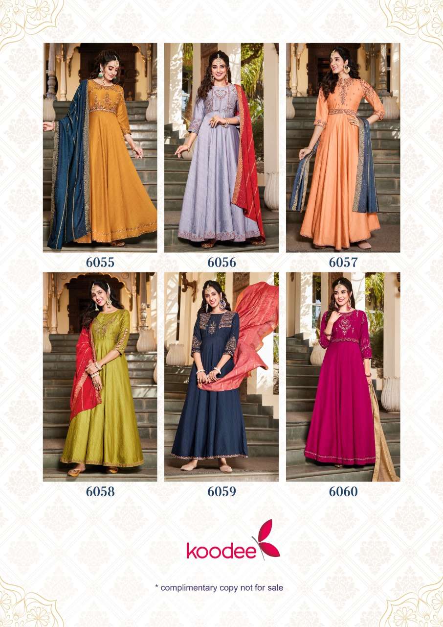 Koodee Sundra Vol 1 catalog  Festival ware Viscose Designer Anarkali Kurtis With Dupatta 