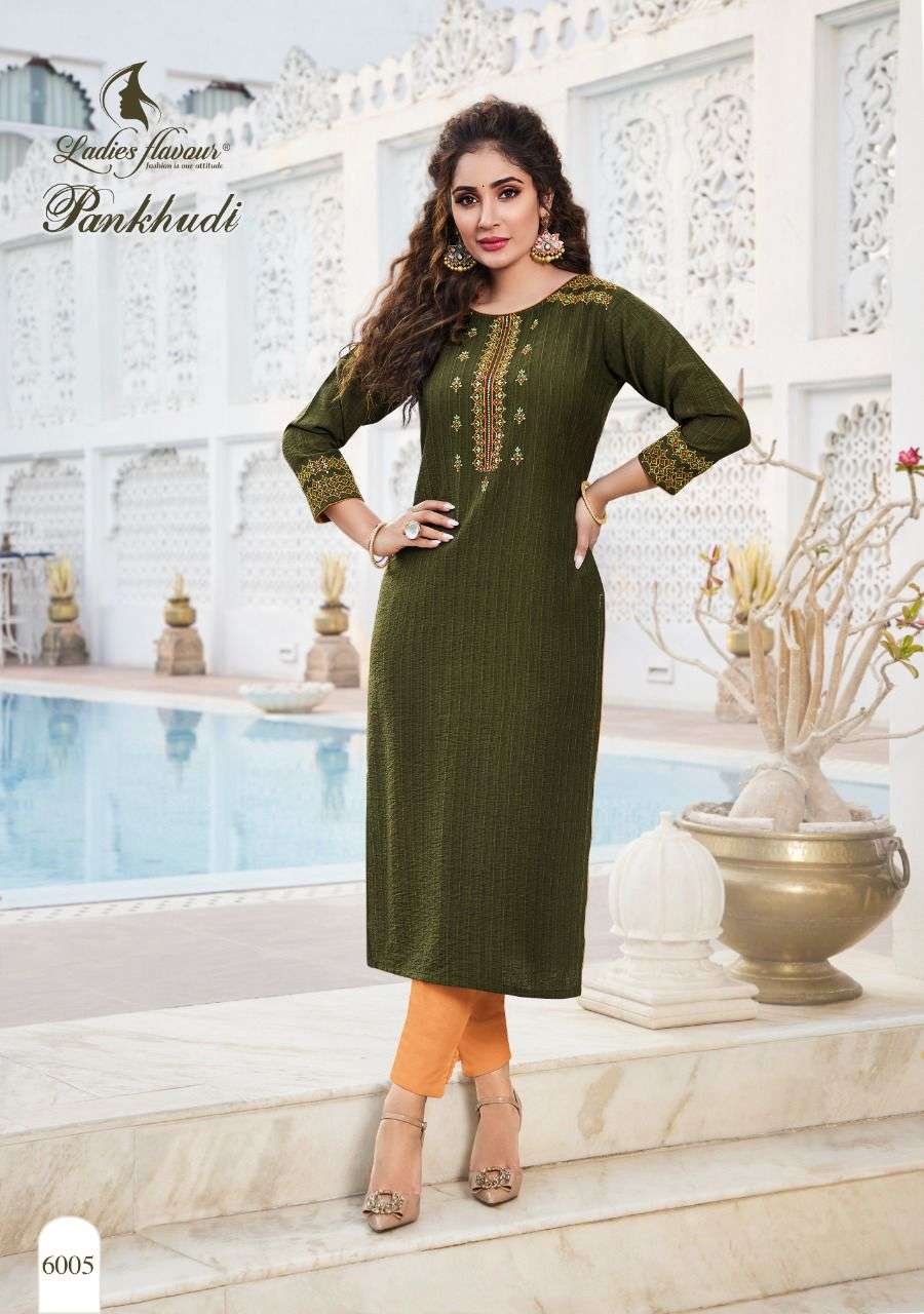 H DOT HIRWA NAIRA HEAVY FANCY VISCOSE RAYON KURTI Stunning catalog Rehmat  Boutique