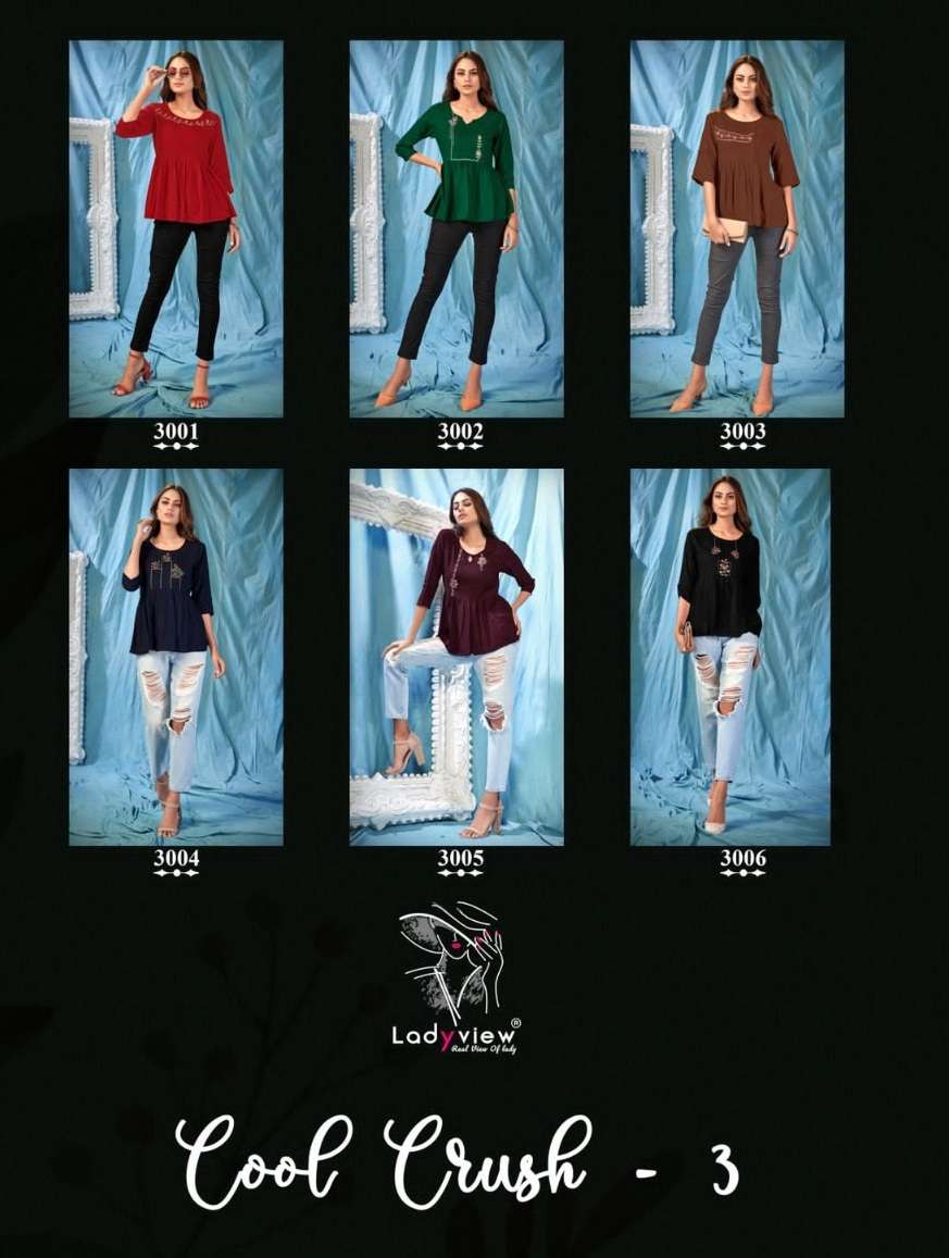 Ladyview Cool Crush Vol 3 Catalog Rayon Embroidery Western Wear Top 