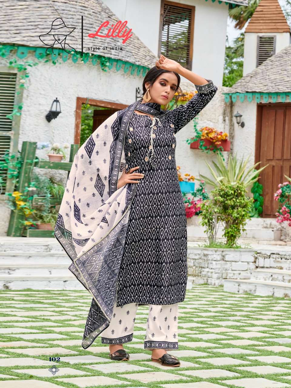 Lilly Sakira Nx Catalog Designer Wear Readymade Top Bottom With Dupatta