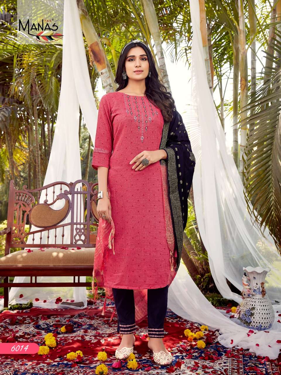 Manas Arina Vol 3 Catalog Designer Wear Top Pant with Dupatta