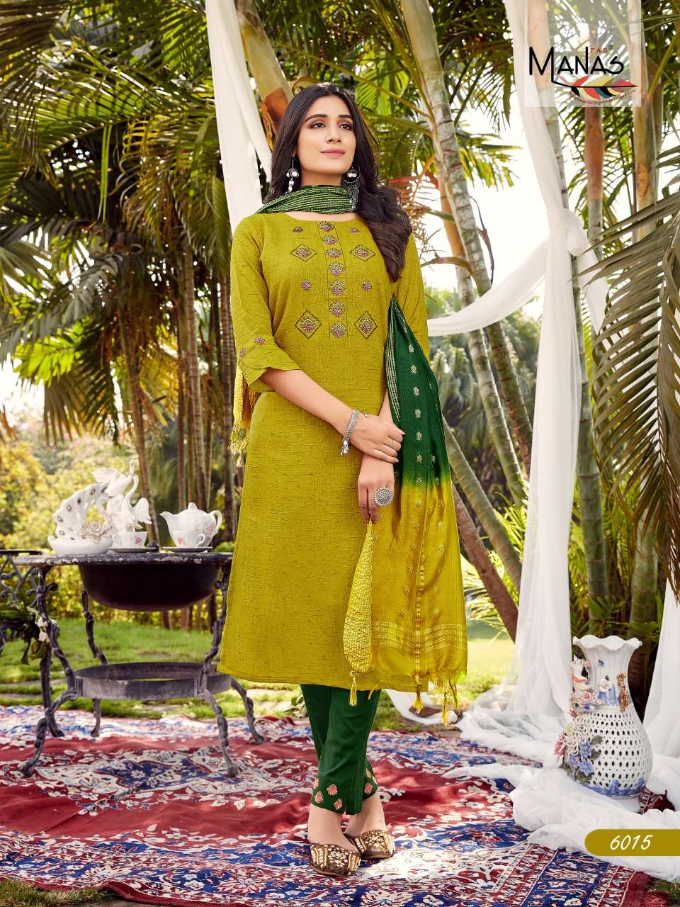 Manas Arina Vol 3 Catalog Designer Wear Top Pant with Dupatta