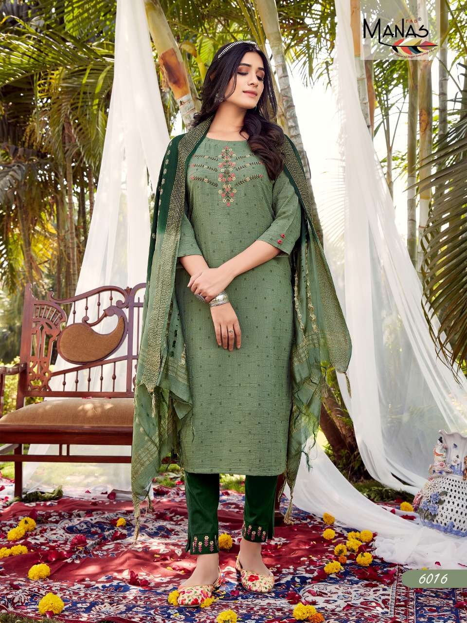 Manas Arina Vol 3 Catalog Designer Wear Top Pant with Dupatta