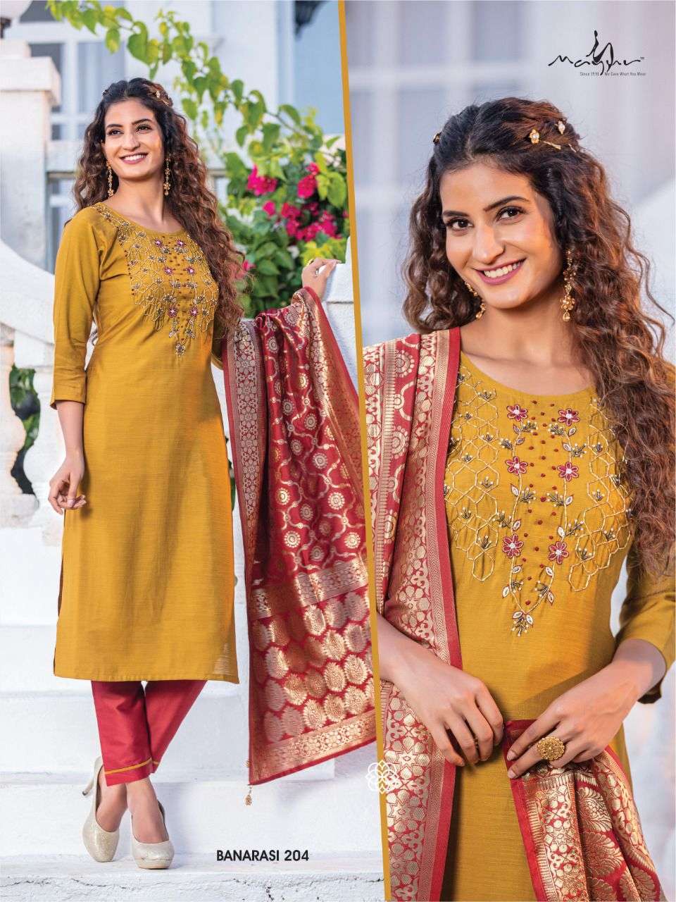 Mayur Banarasi vol 2 catalog  Designer silk  Kurtis Pent  with Dupatta 
