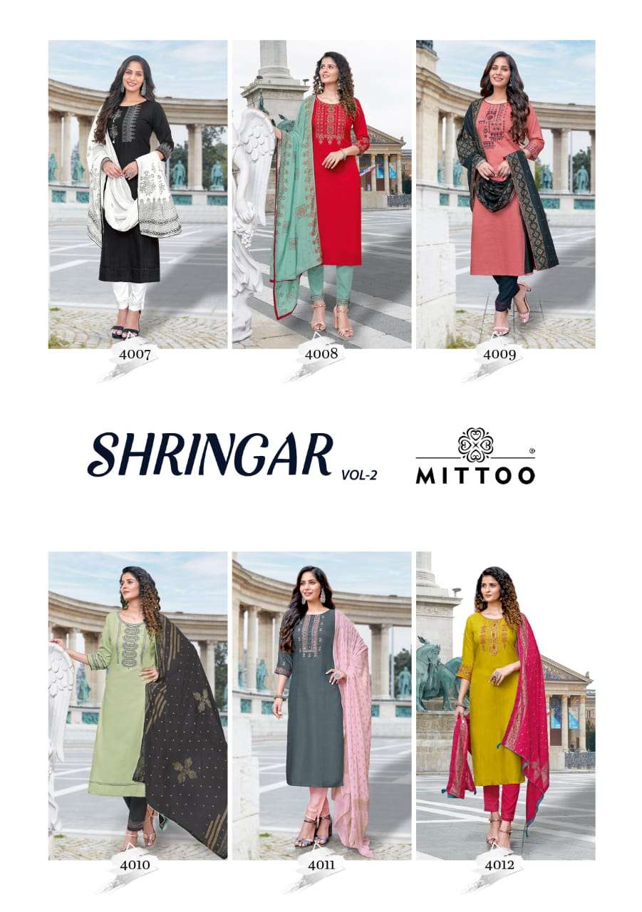 Mittoo Shringar Vol 2 Catalog Party Wear Readymade Top Bottom With Dupatta 