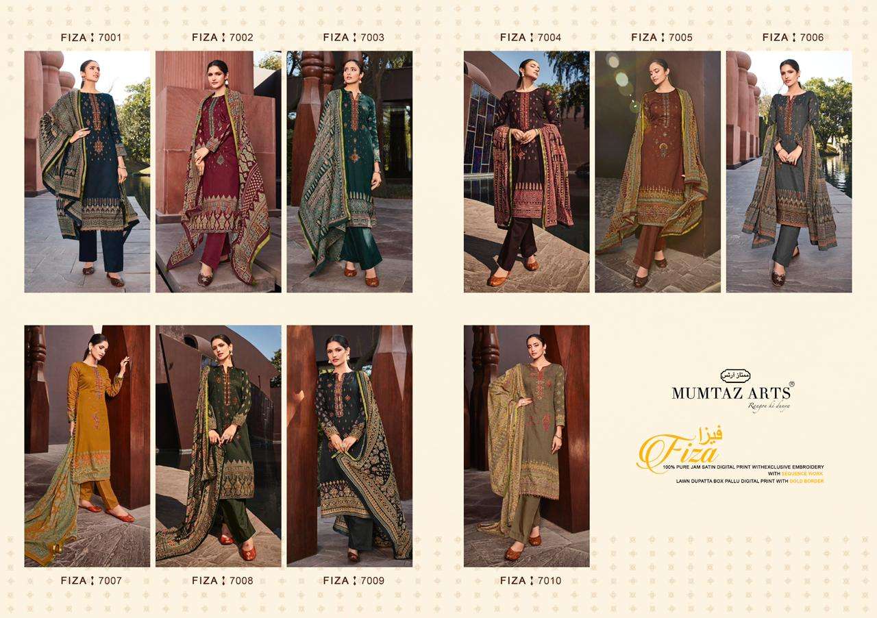Mumtaz Arts Fiza 7001 catalog  Jam Satin Embroidery Dress Materials