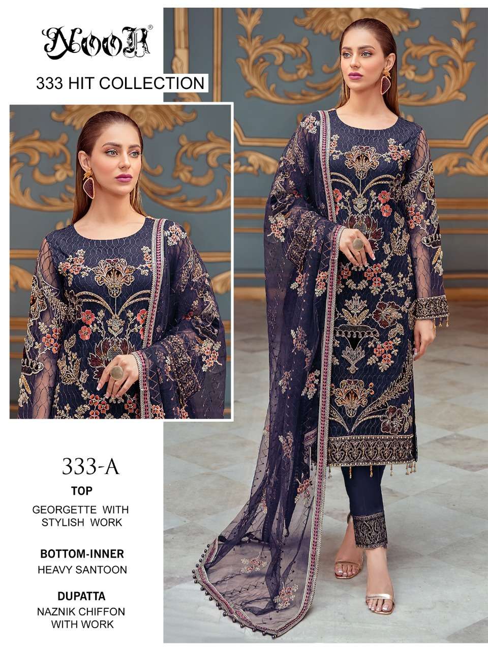 Noor Hit Collection 333 Catalog Georgette Wear Pakistani Salwar Kameez