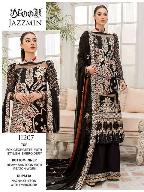 Noor Jazzmin  catalog Designer Georgette Pakistani Salwar suits 