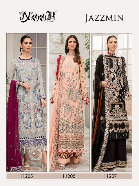 Noor Jazzmin  catalog Designer Georgette Pakistani Salwar suits 