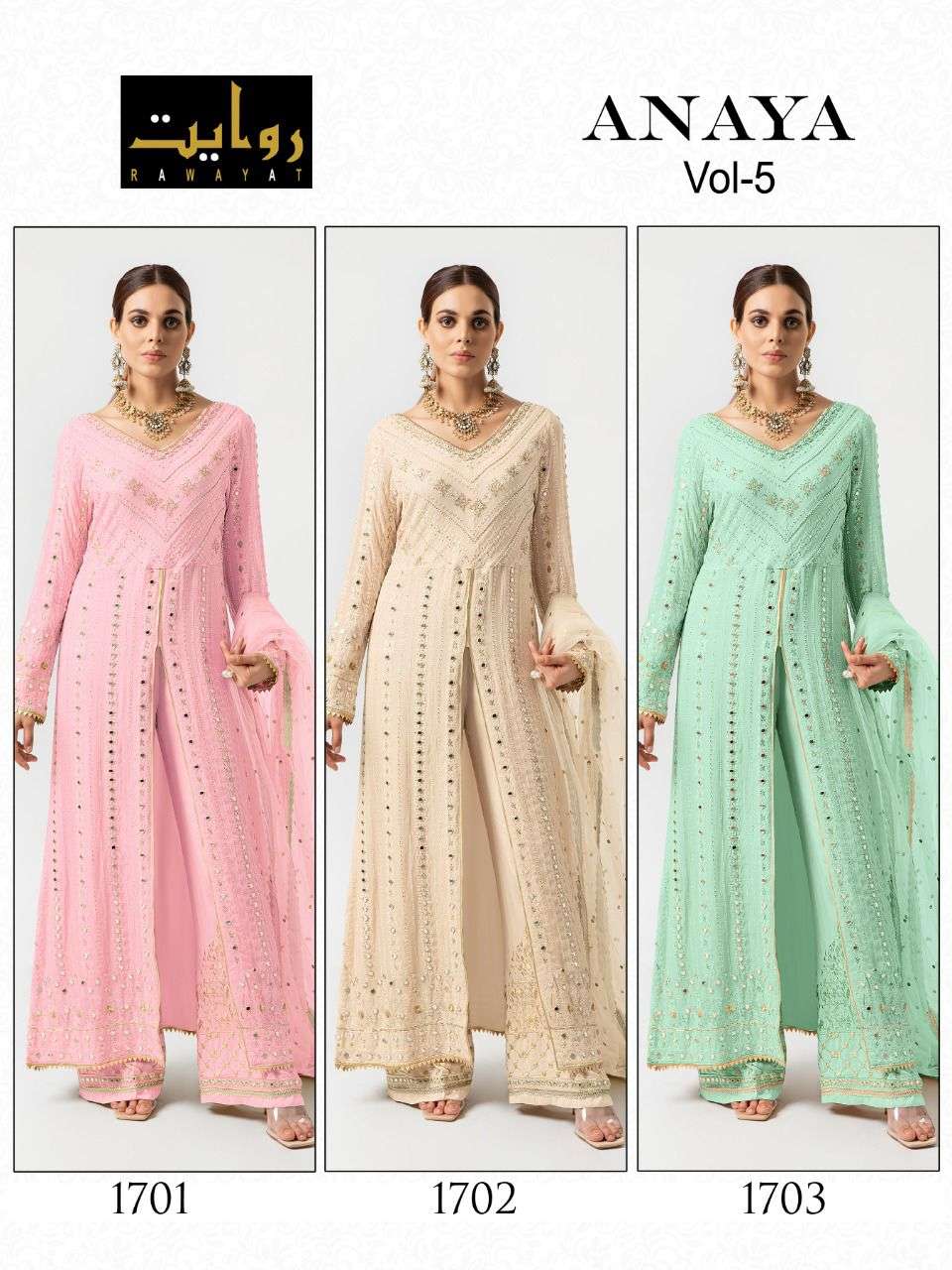 Rawayat Anaya Vol 5 catalog  Designer Georgette Pakistani Salwar suits 