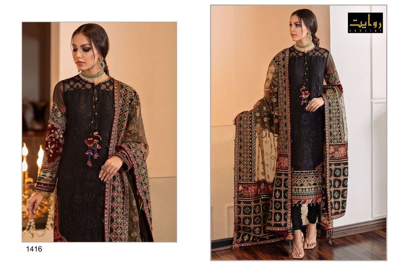 Rawayat Baroque vol  1  catalog  Georgette Pakistani Salwar Suits 