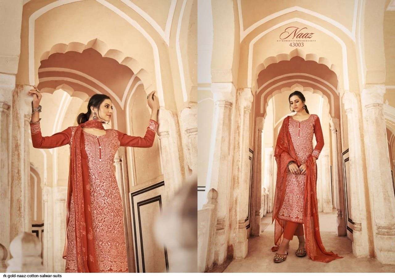 Rk Gold Naaz Catalog Jam Cotton Designer Summer Wear Dress Materials 