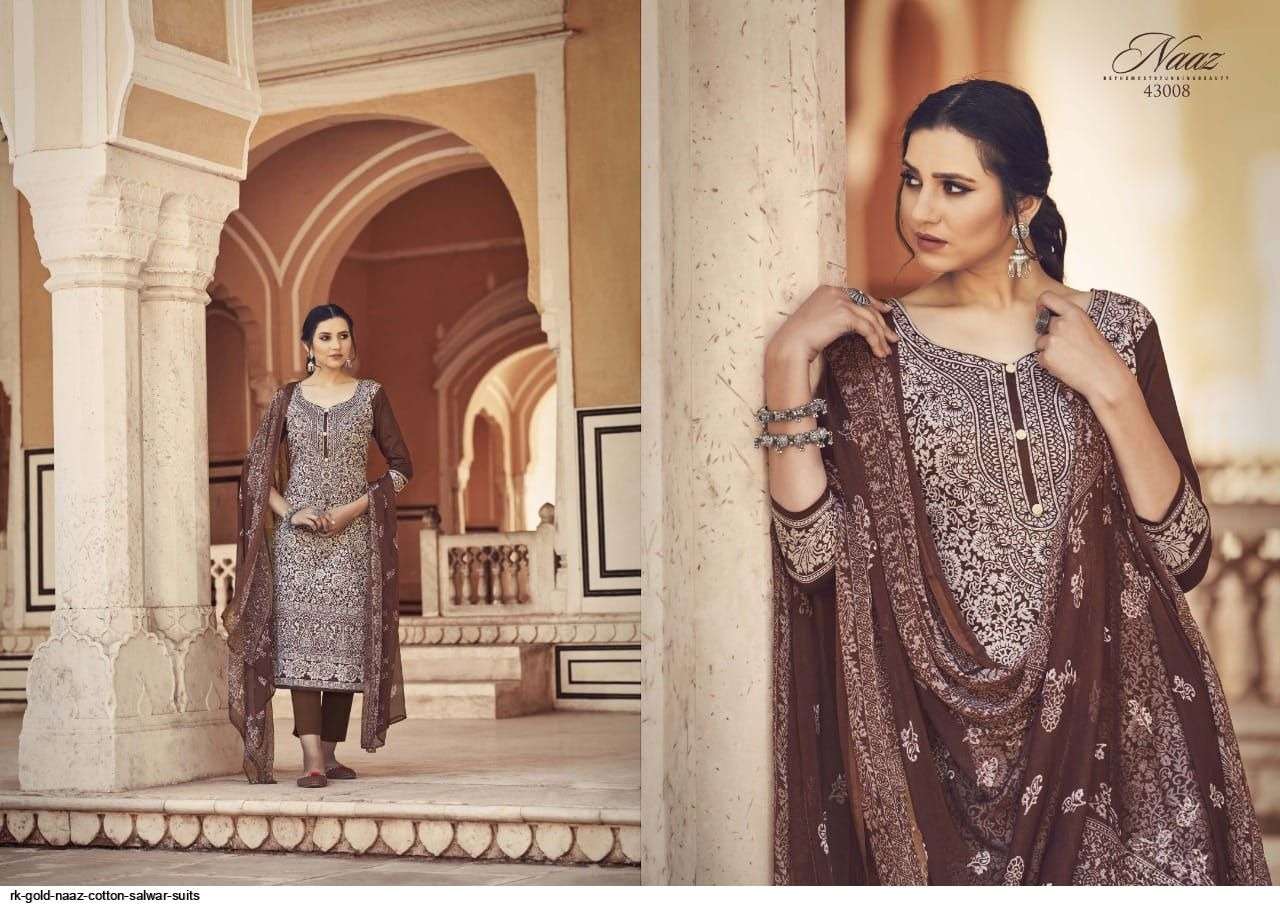 Rk Gold Naaz Catalog Jam Cotton Designer Summer Wear Dress Materials 
