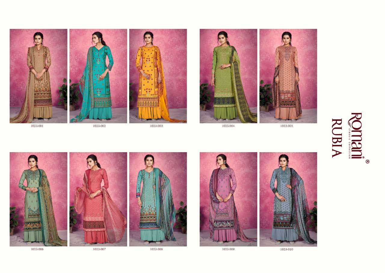 Romani Rubia Catalog Regular Summer Wear Pure Cotton Dress Materials 