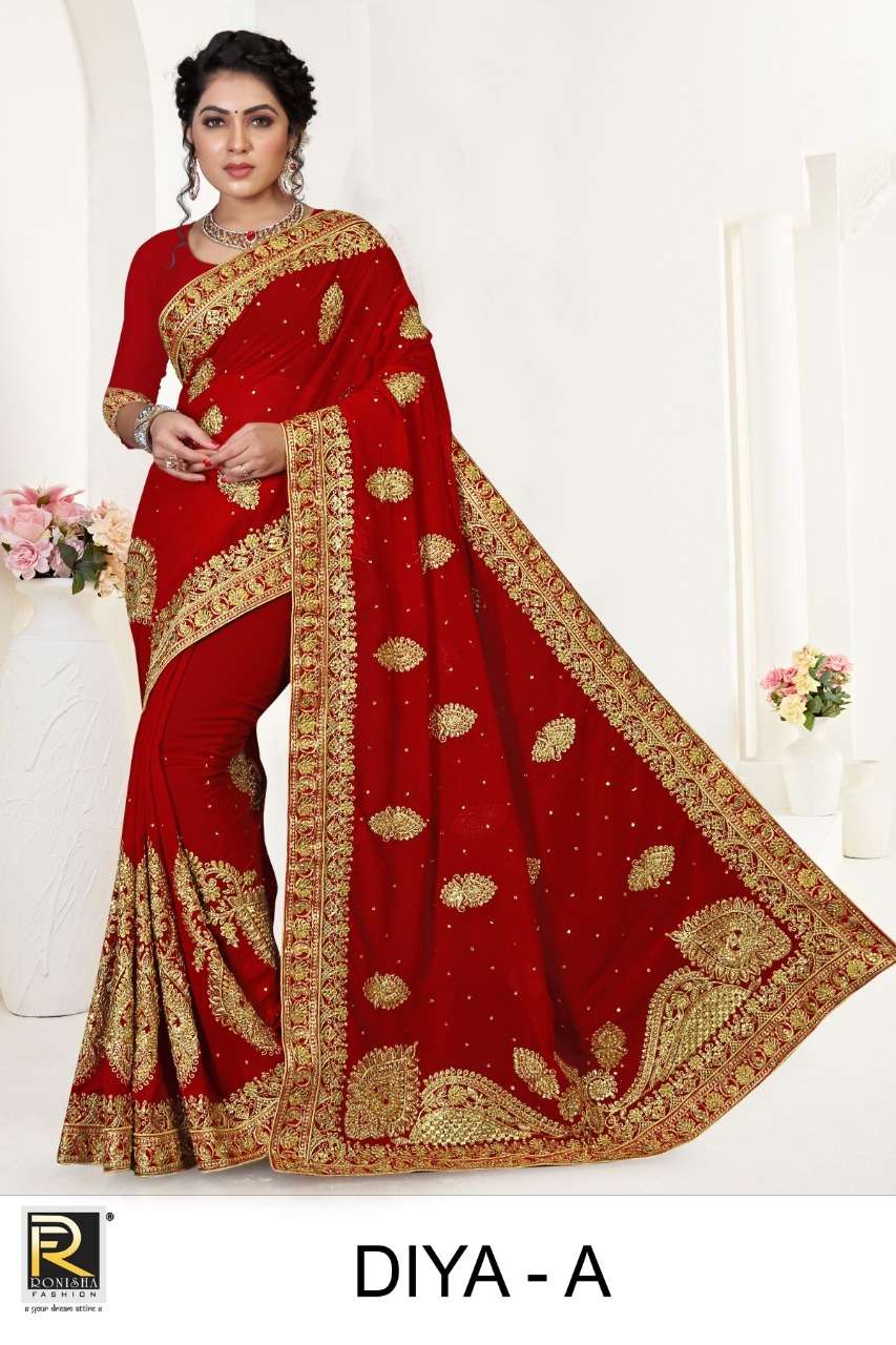 Ronisha Diya Catalog Heavy Party Wear Georgette Sarees 