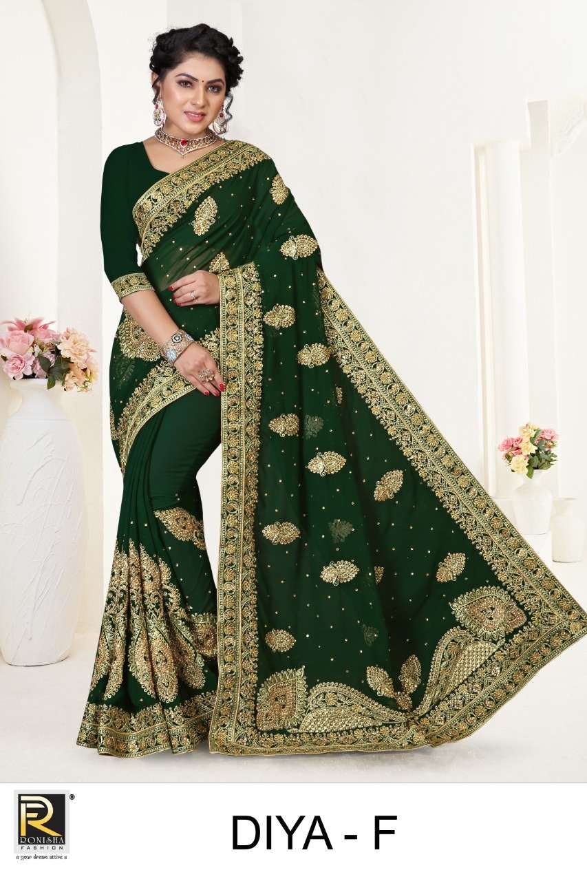 Ronisha Diya Catalog Heavy Party Wear Georgette Sarees 