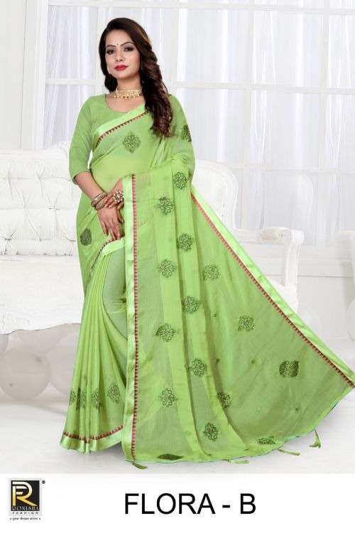Ronisha Flora Catalog Daily Wear Chiffon Printed Sarees