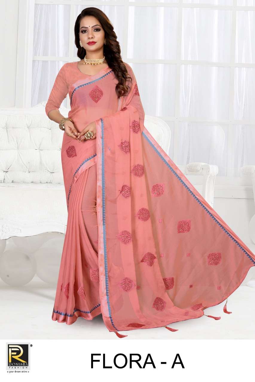 Ronisha Flora Catalog Daily Wear Chiffon Printed Sarees