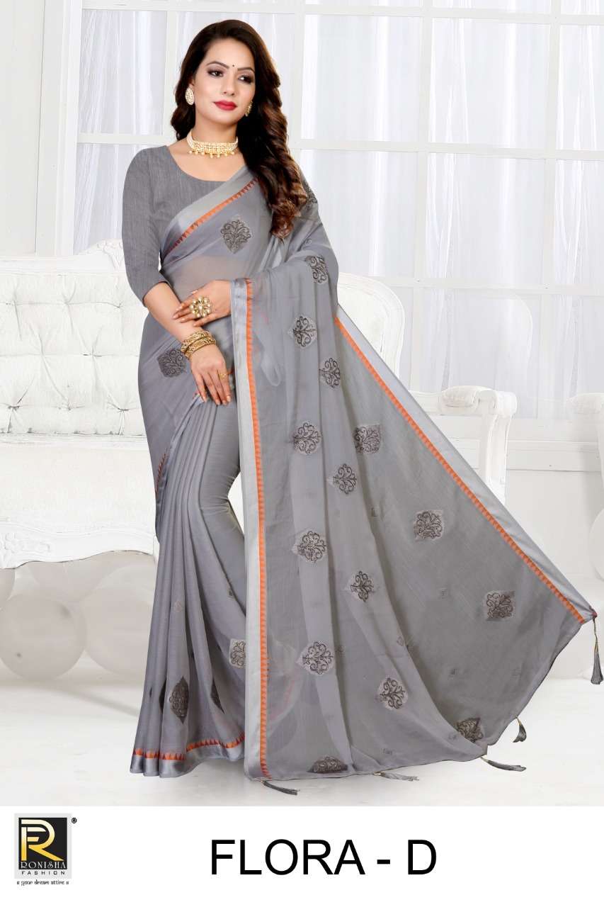Ronisha Flora Catalog Daily Wear Chiffon Printed Sarees