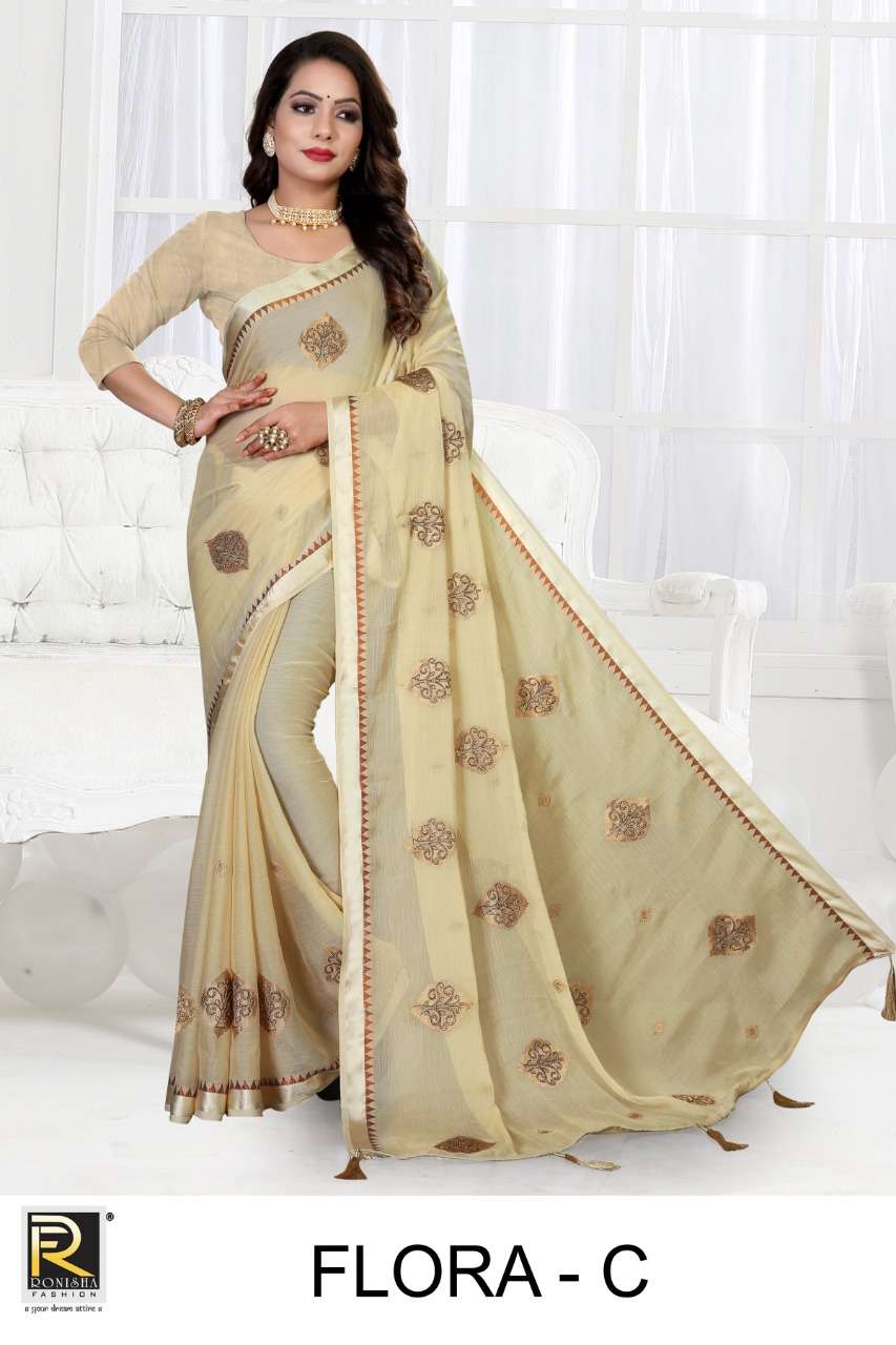 Ronisha Flora Catalog Daily Wear Chiffon Printed Sarees