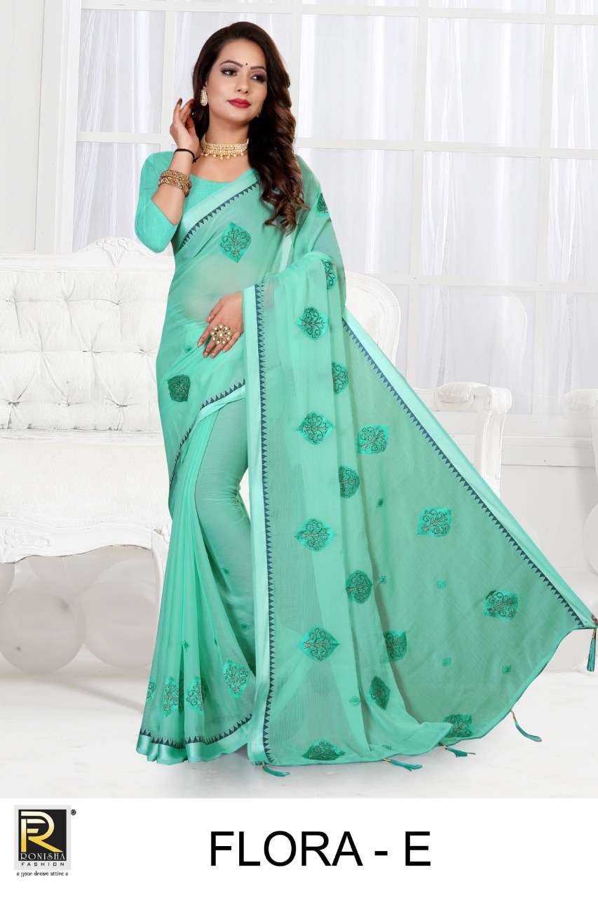 Ronisha Flora Catalog Daily Wear Chiffon Printed Sarees