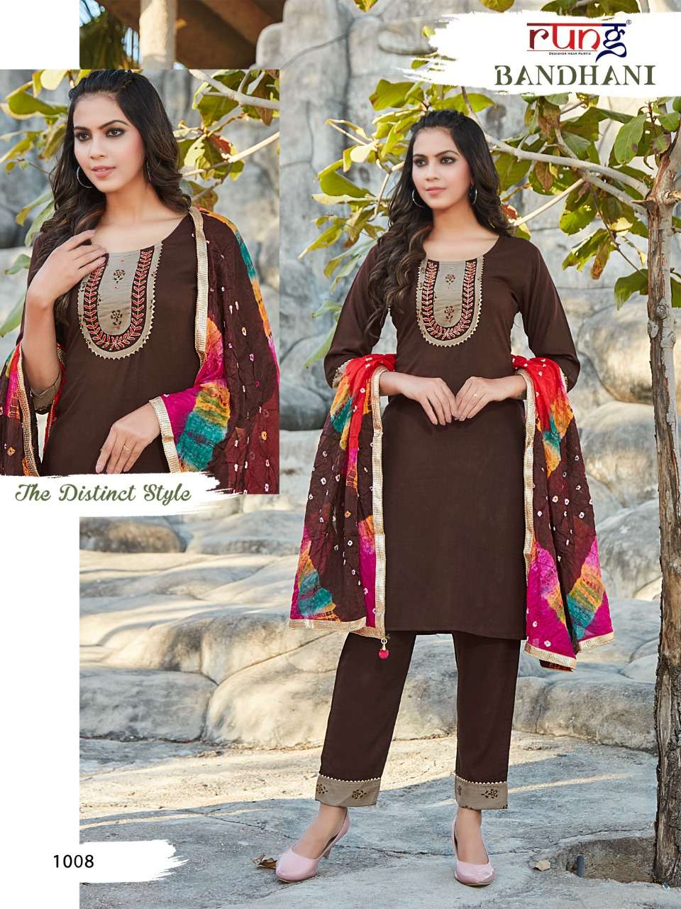 Rung Bandhani Catalog Regular Wear Readymade Top Pent With Dupatta
