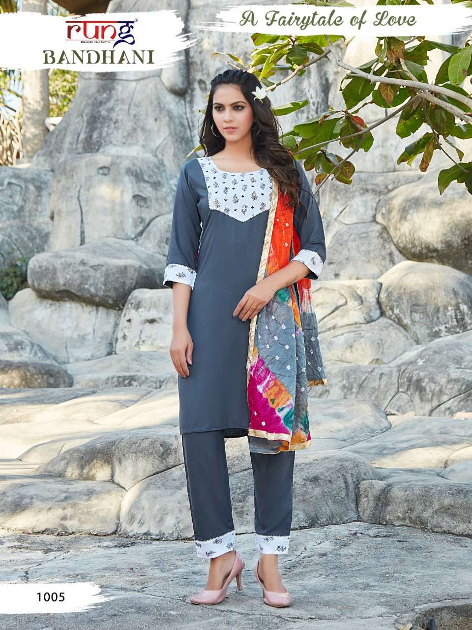 Rung Bandhani Catalog Regular Wear Readymade Top Pent With Dupatta