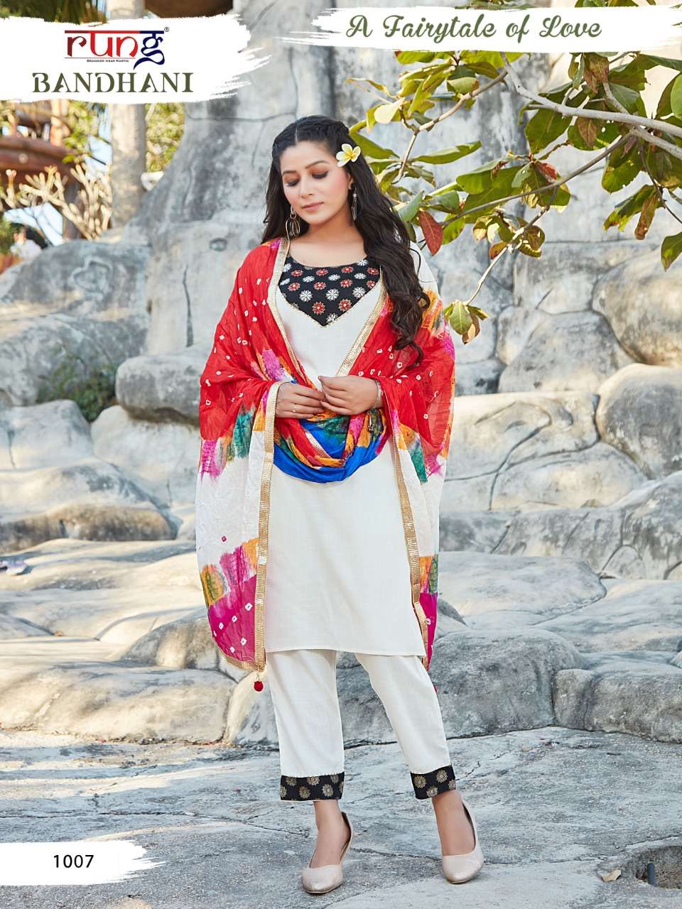Rung Bandhani Catalog Regular Wear Readymade Top Pent With Dupatta