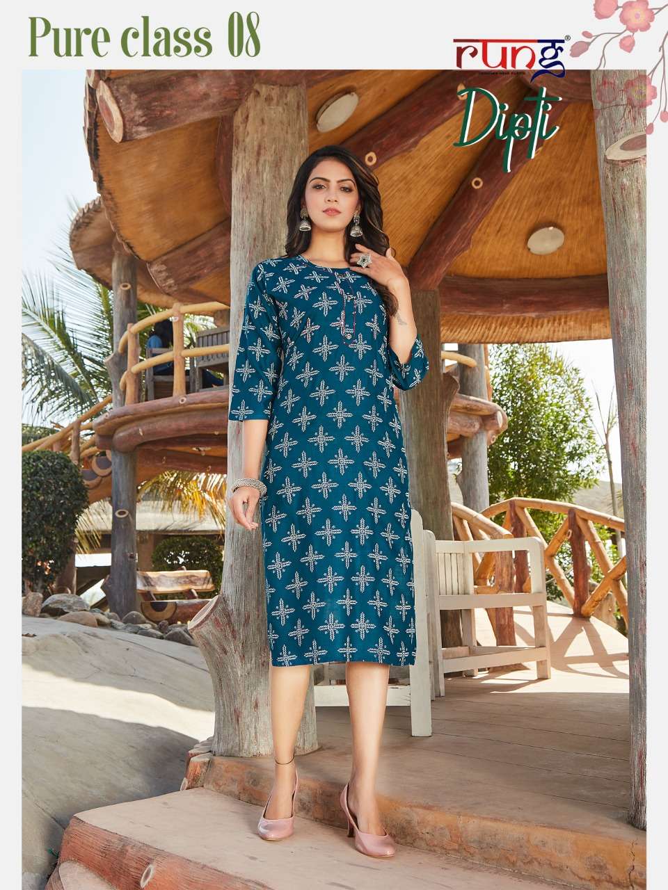 Rung Dipti Catalog Regular Wear Straight Printed Kurtis Wholesale