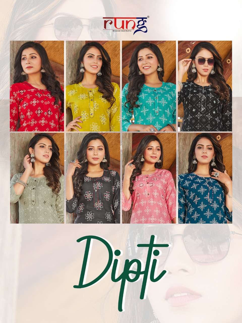 Rung Dipti Catalog Regular Wear Straight Printed Kurtis Wholesale