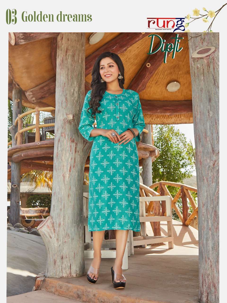Rung Dipti Catalog Regular Wear Straight Printed Kurtis Wholesale