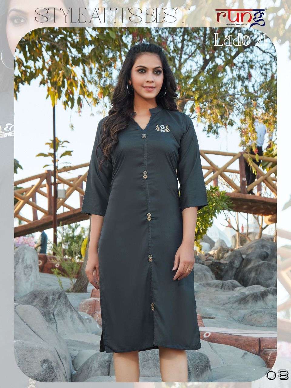 Rung Lado Vol 21 catalog   Heavy Rayon Designer Kurtis 